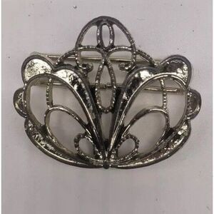 Vintage 1950s Pierced Yellow Metal Belt Buckle